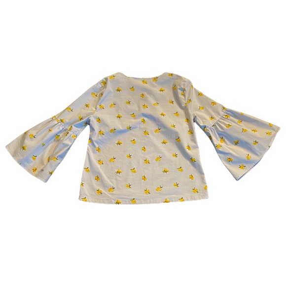 Banana Republic boho blouse with lemon print, vneck and bell slee… - Picture 6 of 12